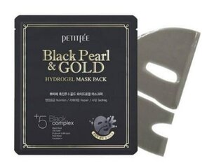 Hydrogelinė veido kaukė Petitfee Black Pearl & Gold Hydrogel Mask Pack, 32 g, 1 vnt kaina ir informacija | Petitfee Kvepalai, kosmetika | pigu.lt