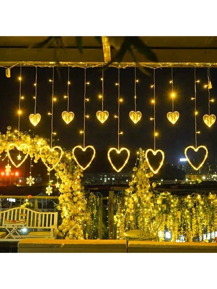 Kalėdinė dekoracija LED girlianda Širdys kaina ir informacija | Kalėdinės dekoracijos | pigu.lt