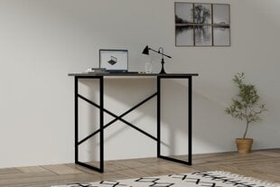 Rašomasis stalas Asir, 90x76x56 cm, juodas/baltas kaina ir informacija | Kompiuteriniai, rašomieji stalai | pigu.lt