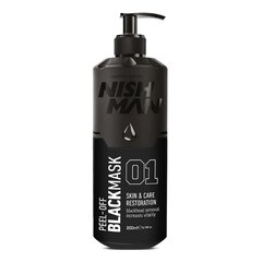 Nulupama juoda veido kaukė Nishman Black Peel-Off Face Mask vyrams, 200 ml kaina ir informacija | Veido kaukės, paakių kaukės | pigu.lt