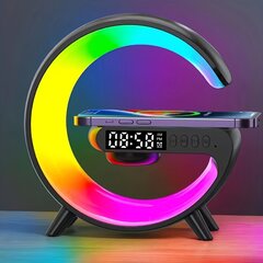 Беспроводное зарядное устройство формы G с RGB, черное. цена и информация | Зарядные устройства для телефонов | pigu.lt