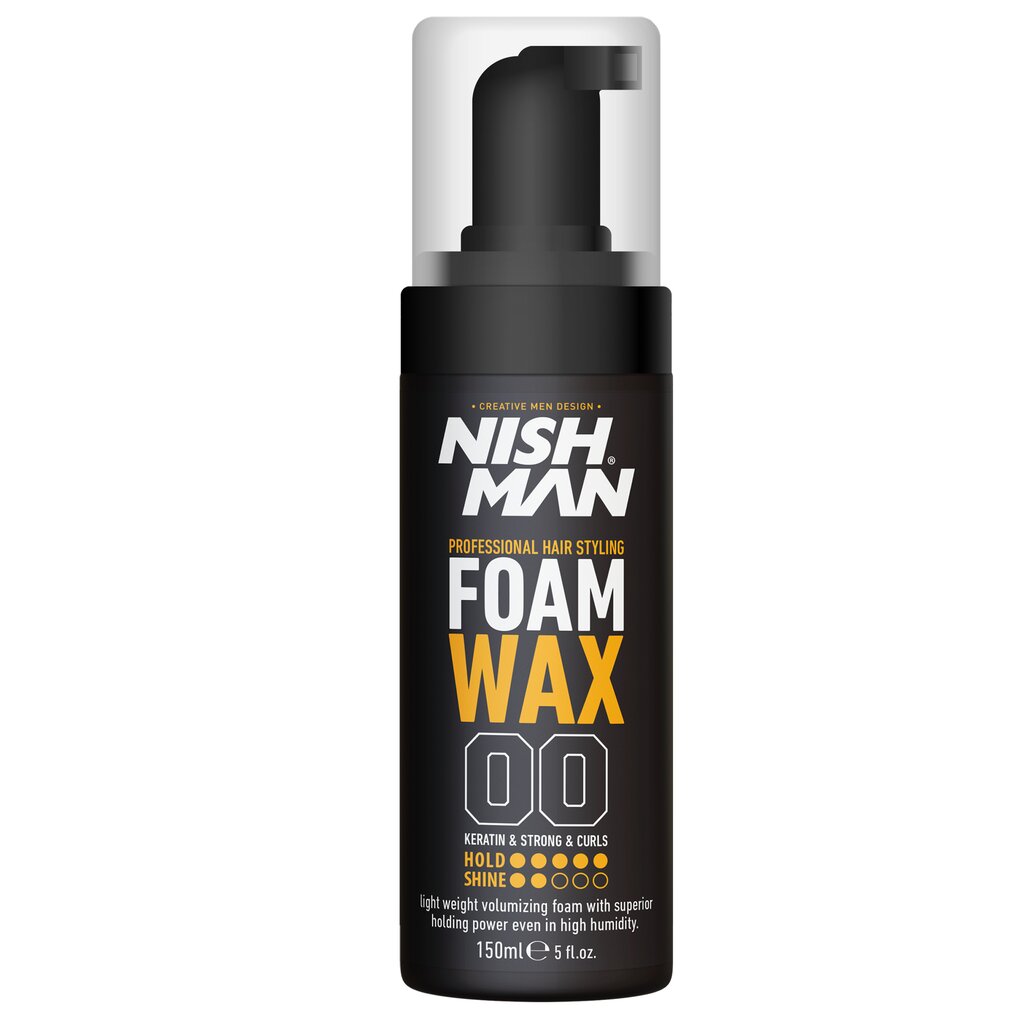 Plaukų formavimo putos Nishman Hair Styling Foam Wax vyrams, 150 ml kaina ir informacija | Plaukų formavimo priemonės | pigu.lt
