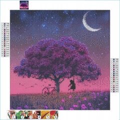 Deimantinė mozaika violetinis medis, 30x30cm kaina ir informacija | Deimantinės mozaikos | pigu.lt