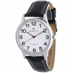 Мужские часы с черным кожаным ремешком Perfect C410N цена и информация | Мужские часы | pigu.lt