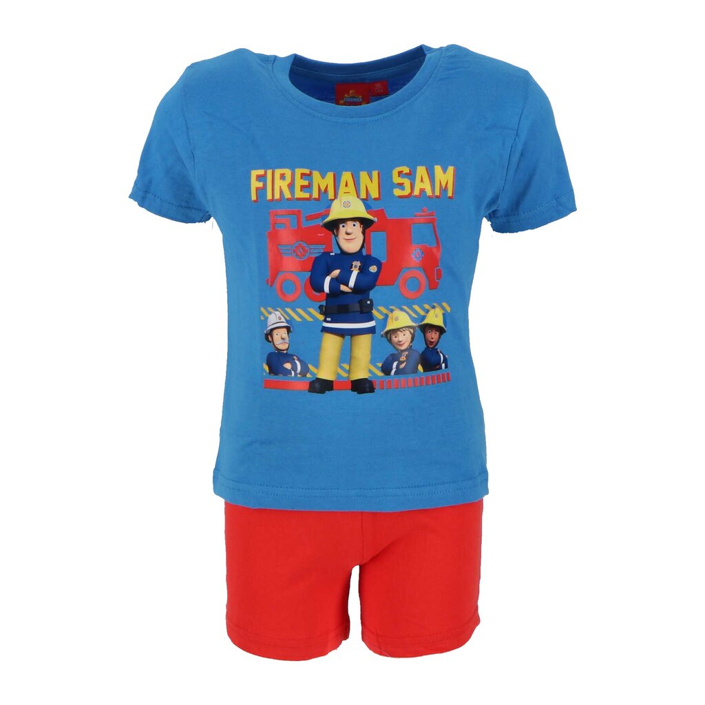 Pižama berniukams Fireman Sam, mėlyna/raudona kaina ir informacija | Pižamos, chalatai berniukams | pigu.lt