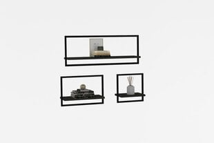 Настенные полки Asir, 80x30x20 см, серый цена и информация | Полки | pigu.lt