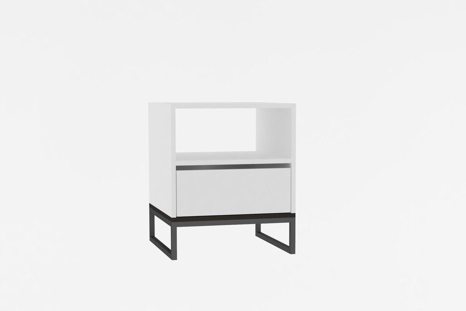 Naktinis staliukas, Asir, 51x61x51 cm, baltas цена и информация | Spintelės prie lovos | pigu.lt