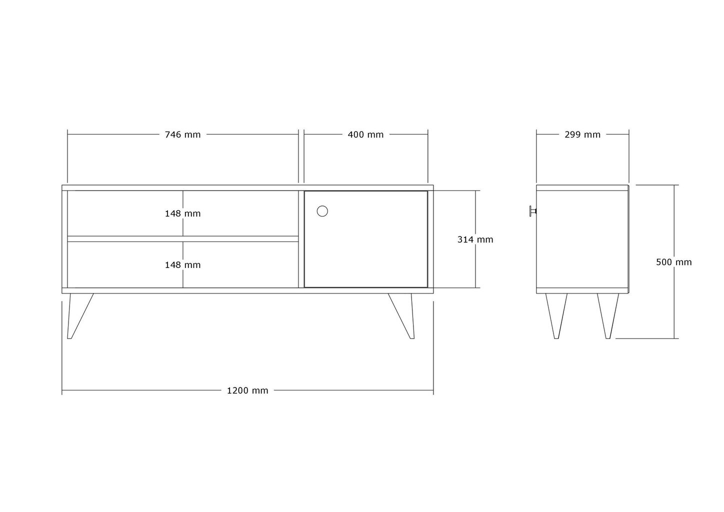 TV blokas, Asir, 120x50x29 cm, pilka kaina ir informacija | TV staliukai | pigu.lt