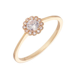 Золотое кольцо с цирконами Brasco 57527 цена и информация | Кольцо | pigu.lt