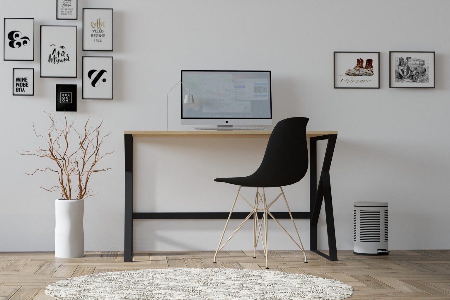 Studijų stalas, Asir, 120x75x60 cm, smėlio spalvos цена и информация | Kompiuteriniai, rašomieji stalai | pigu.lt