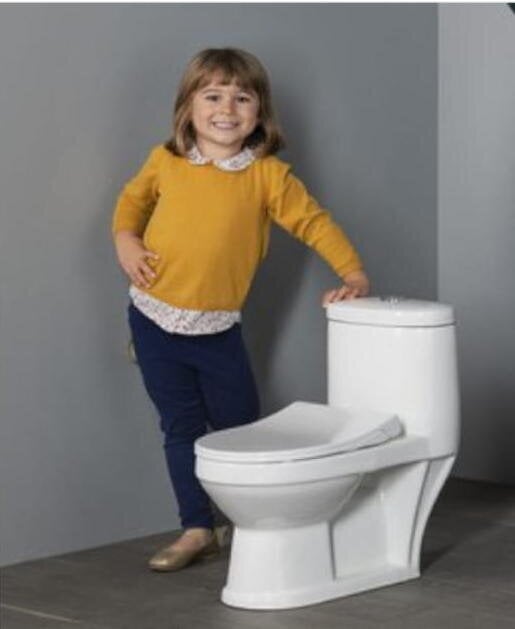 Kompaktiškas klozetas vaikams petit, skirtas naudoti vaikų darželiuose, 53x50 cm su easy take sėdyne, baltos spalvos kaina ir informacija | Klozetai | pigu.lt