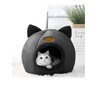 Pliušinė katės lova-guolis, 40x37cm, juodas kaina ir informacija | Guoliai, pagalvėlės | pigu.lt