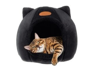 Кроватка для кота, 40x37 см, черная цена и информация | Лежаки, домики | pigu.lt