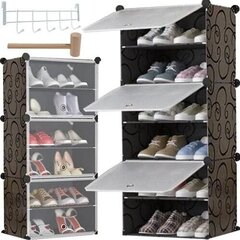 Modulinė batų lentyna, juoda kaina ir informacija | Batų spintelės, lentynos ir suolai | pigu.lt