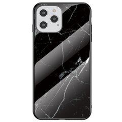 „Marble“ твердый силиконовый (TPU) чехол - чёрный (iPhone 12 / 12 Pro) цена и информация | Чехлы для телефонов | pigu.lt