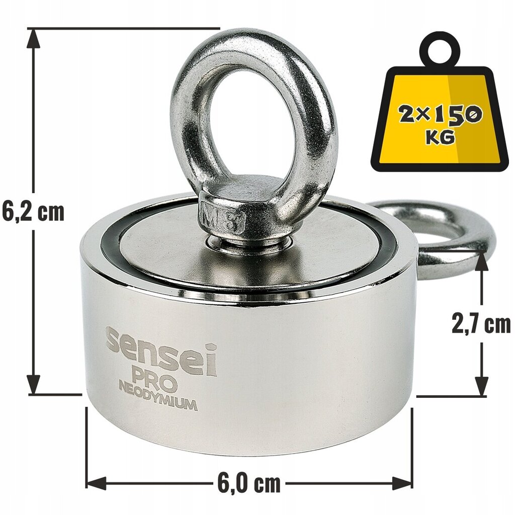 Sensei neodimo magneto rinkinys, 300 kg kaina ir informacija | Mechaniniai įrankiai | pigu.lt