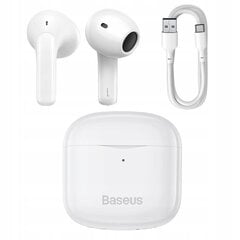 Baseus Bowie E3 TWS Bluetooth 5.0 Wireless Buds, White цена и информация | Теплая повязка на уши, черная | pigu.lt