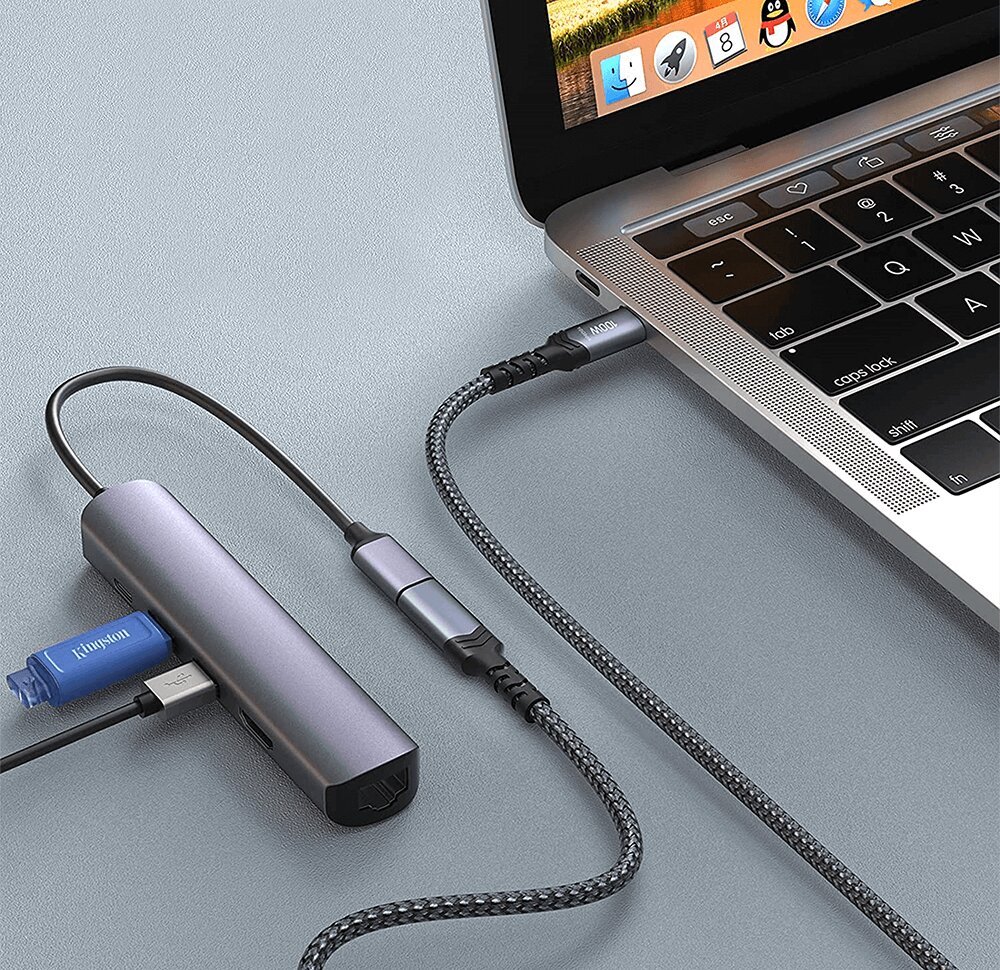 Reagle USB-C 3.2 Thunderbolt ilgintuvas 100W 4K@60Hz 0,5 m цена и информация | USB laikmenos | pigu.lt