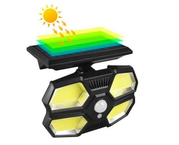 Lauko lempa su saulės baterija BTraders, 6000lm, 200W kaina ir informacija | Lauko šviestuvai | pigu.lt
