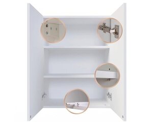 Pakabinama vonios spintelė, balta цена и информация | Шкафчики для ванной | pigu.lt