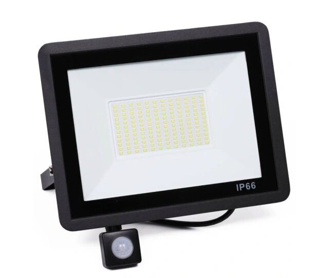 Halogeninė LED lauko lempa, 150W, su judesio davikliu kaina ir informacija | Lauko šviestuvai | pigu.lt