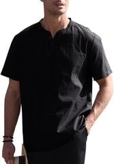 Мужская хлопковая футболка GAMISOTE, черная цена и информация | Мужские футболки | pigu.lt