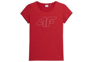 Marškinėliai moterims 4F, raudoni kaina ir informacija | Marškinėliai moterims | pigu.lt
