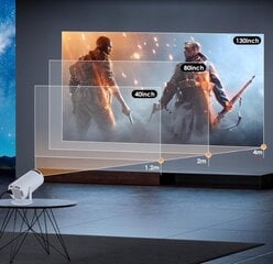 Magcubic projektorius su Android TV, WiFi, Full HD, nešiojamas, išmanusis, su besisukančiu garsiakalbiu kaina ir informacija | Projektoriai | pigu.lt