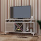 TV staliukas Asir, 120x53,6x29,5 cm, baltas/rudas kaina ir informacija | TV staliukai | pigu.lt
