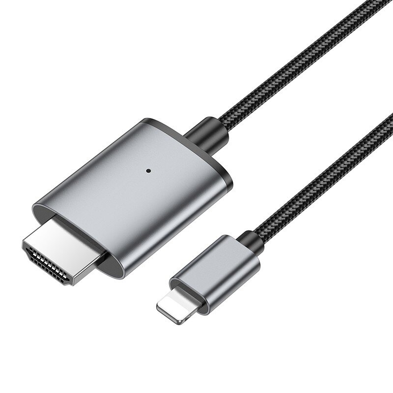 Kabelis Hoco UA27 Lightning to HDMI 2.0m pilkas kaina ir informacija | Kabeliai ir laidai | pigu.lt