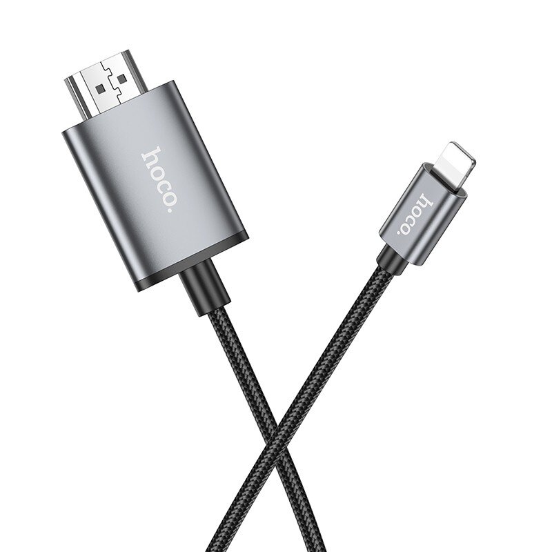 Kabelis Hoco UA27 Lightning to HDMI 2.0m pilkas kaina ir informacija | Kabeliai ir laidai | pigu.lt