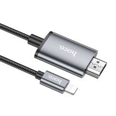 Кабель Hoco UA27 Lightning to HDMI, 2.0 м, серый цена и информация | Кабели и провода | pigu.lt