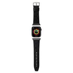 Karl Lagerfeld Saffiano Monogram strap for Apple Watch 38|40|41mm - black цена и информация | Аксессуары для смарт-часов и браслетов | pigu.lt