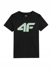 Marškinėliai berniukams 4F, juodas kaina ir informacija | Marškinėliai berniukams | pigu.lt