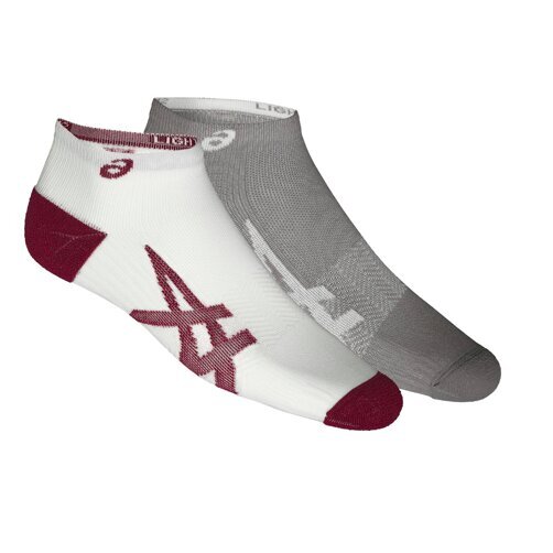 Sportinės kojinės unisex Asics Lightweight, baltos/pilkos, 2 poros kaina ir informacija | Vyriškos kojinės | pigu.lt