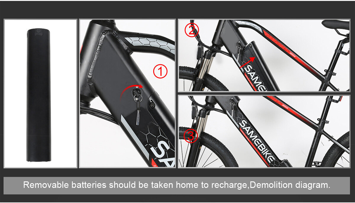 Elektrinis dviratis Samebike MY275 27.5", baltas kaina ir informacija | Elektriniai dviračiai | pigu.lt