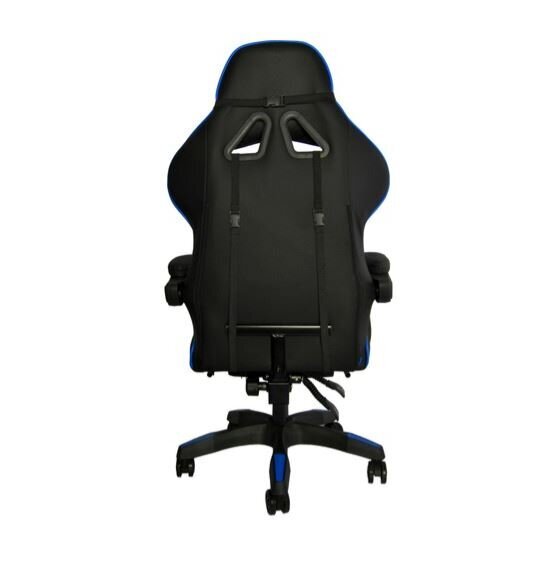 Žaidimų kėdė su kojų atrama Malatec, 124x63x63 cm, juoda/mėlyna kaina ir informacija | Biuro kėdės | pigu.lt