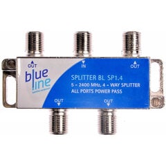 Разветвитель Blue Line 1/4 BL SP 1.4 5-2400 МГц цена и информация | ТВ-антенны и аксессуары к ним | pigu.lt