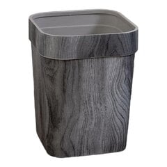 Хозяйственное мусорное ведро из серого имитированного дерева, 14 л цена и информация | Мусорные баки | pigu.lt