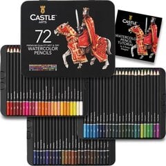 Akvarelinių pieštukų rinkinys Castle Art Supplies, 72 spalv. kaina ir informacija | Piešimo, tapybos, lipdymo reikmenys | pigu.lt