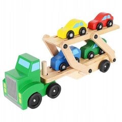 Деревянный трактор с машинами цена и информация | Игрушки для мальчиков | pigu.lt