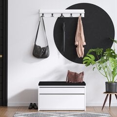 Обувной шкаф Асир, 80x42x35 см, белый/черный цена и информация | Полки для обуви, банкетки | pigu.lt