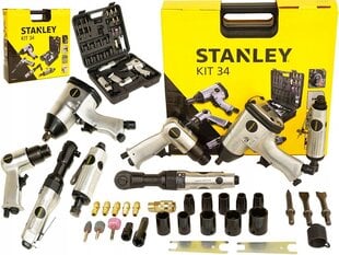 Stanley pneumatinių įrankių rinkinys 34 el. цена и информация | Механические инструменты | pigu.lt