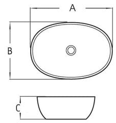 Keraminis stalviršio praustuvas Silla white -59x-40,5x14,5 cm kaina ir informacija | Praustuvai | pigu.lt