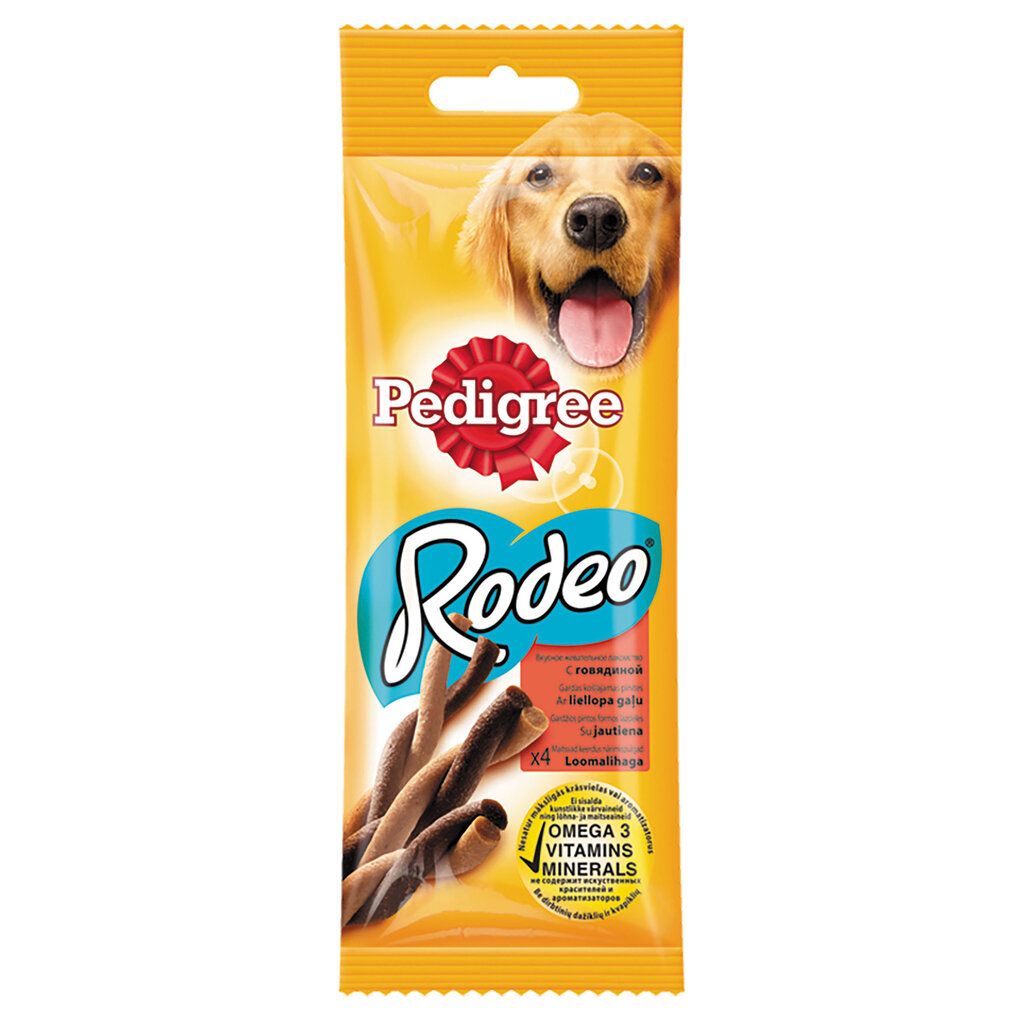 PEDIGREE Rodeo skanėstai šunims (4 vnt.), 70 g цена и информация | Skanėstai šunims | pigu.lt