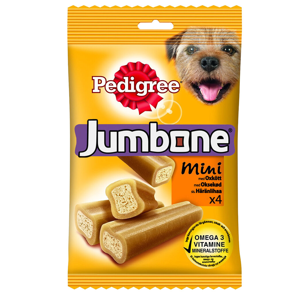 Pedigree Jumbone Mini skanėstai šunims 180 g kaina ir informacija | Skanėstai šunims | pigu.lt