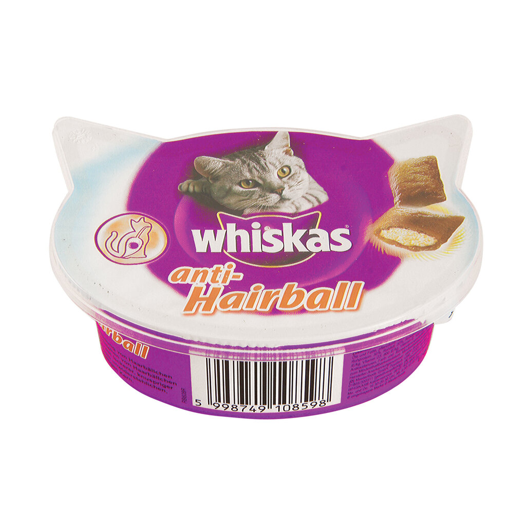 WHISKAS Anti-Hairball skanėstai katėms 60 g цена и информация | Skanėstai katėms | pigu.lt