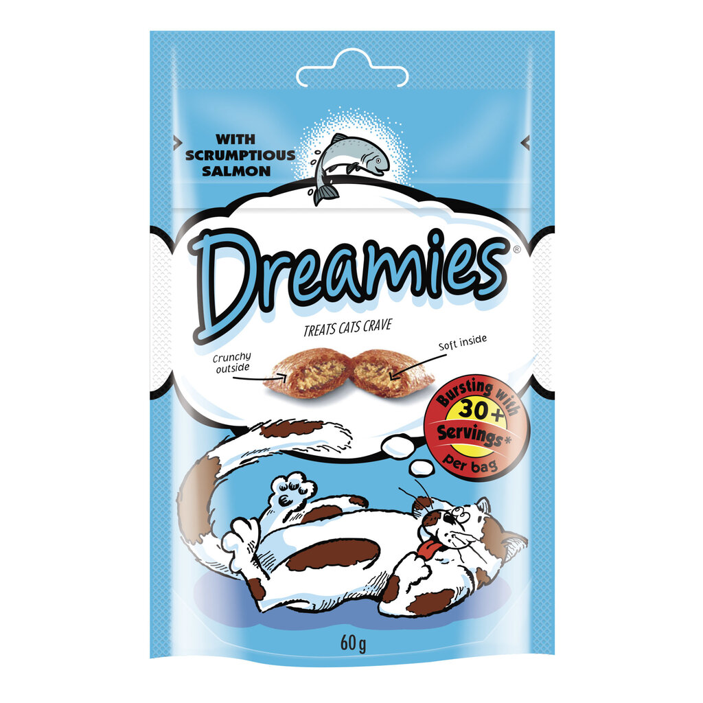 Dreamies skanėstas katėms su lašiša 60 g kaina ir informacija | Skanėstai katėms | pigu.lt