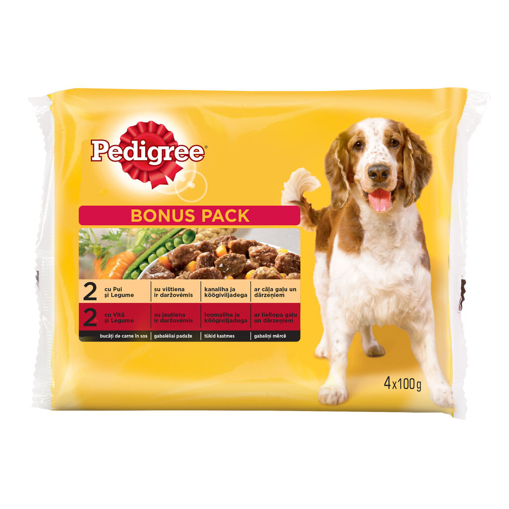 PEDIGREE konservuotas ėdalas šunims 4x100 g цена и информация | Konservai šunims | pigu.lt