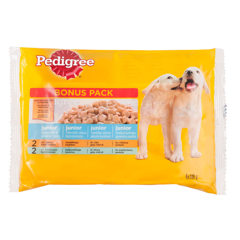 PEDIGREE Junior konservuotas ėdalas šunims 4x100 g цена и информация | Konservai šunims | pigu.lt